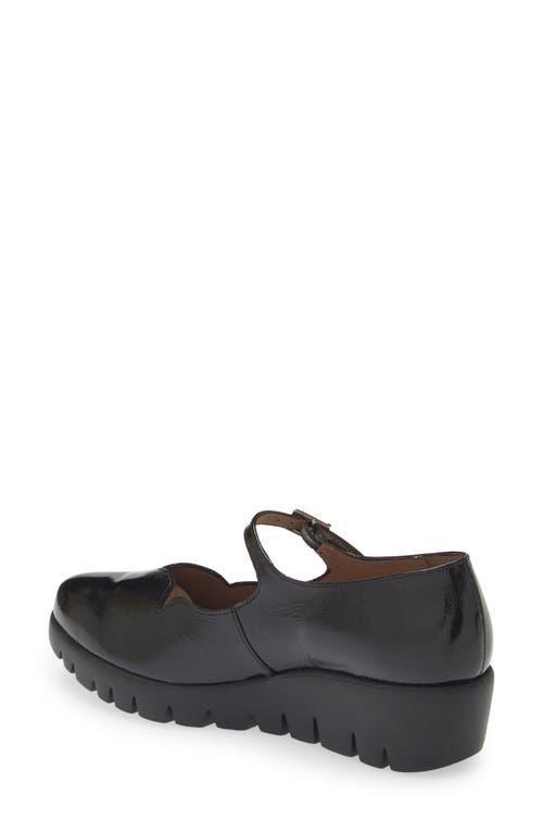 WONDERS Mary Jane Platform Wedge Pump In Black Patent Leather Product Image