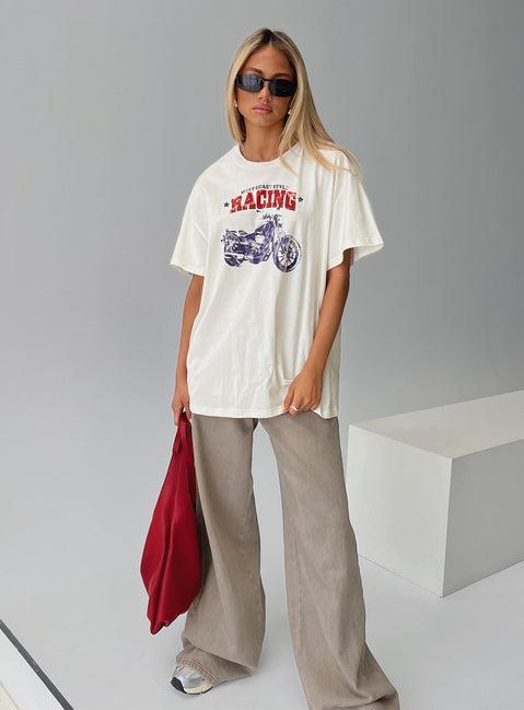 West Coast Style Oversized Tee White Product Image