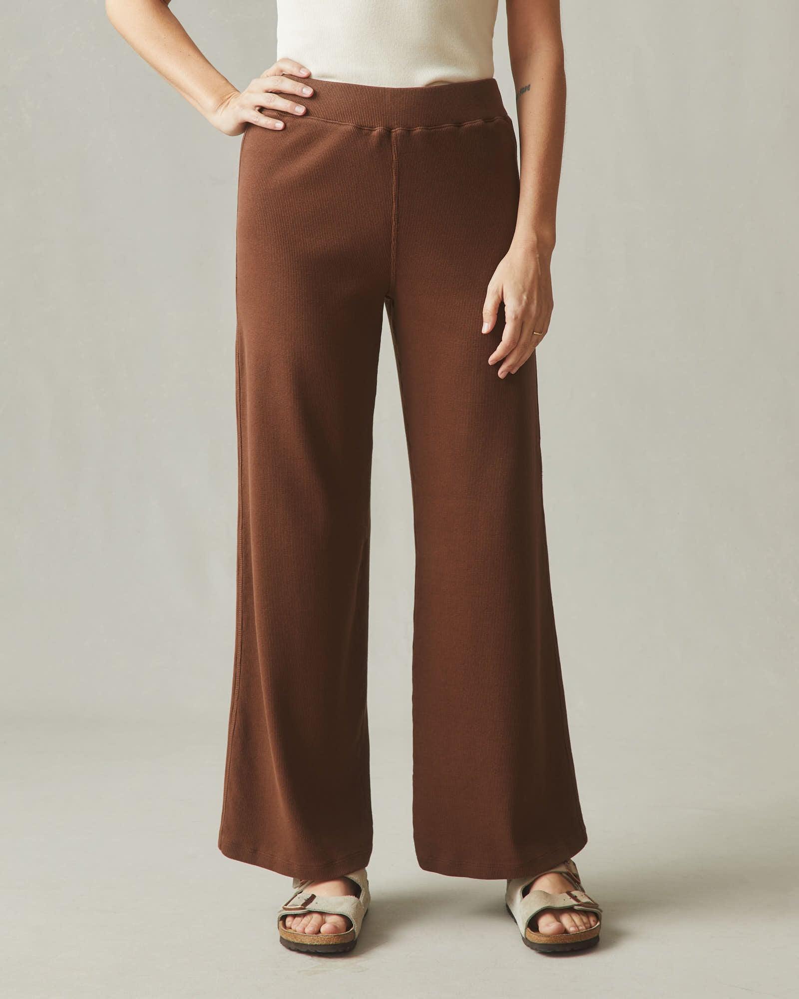 Women's Rib Wide Leg Pant - Potting Soil Female Product Image
