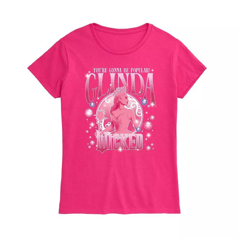 Womens Wicked Glinda Popular Graphic Tee Pink Product Image