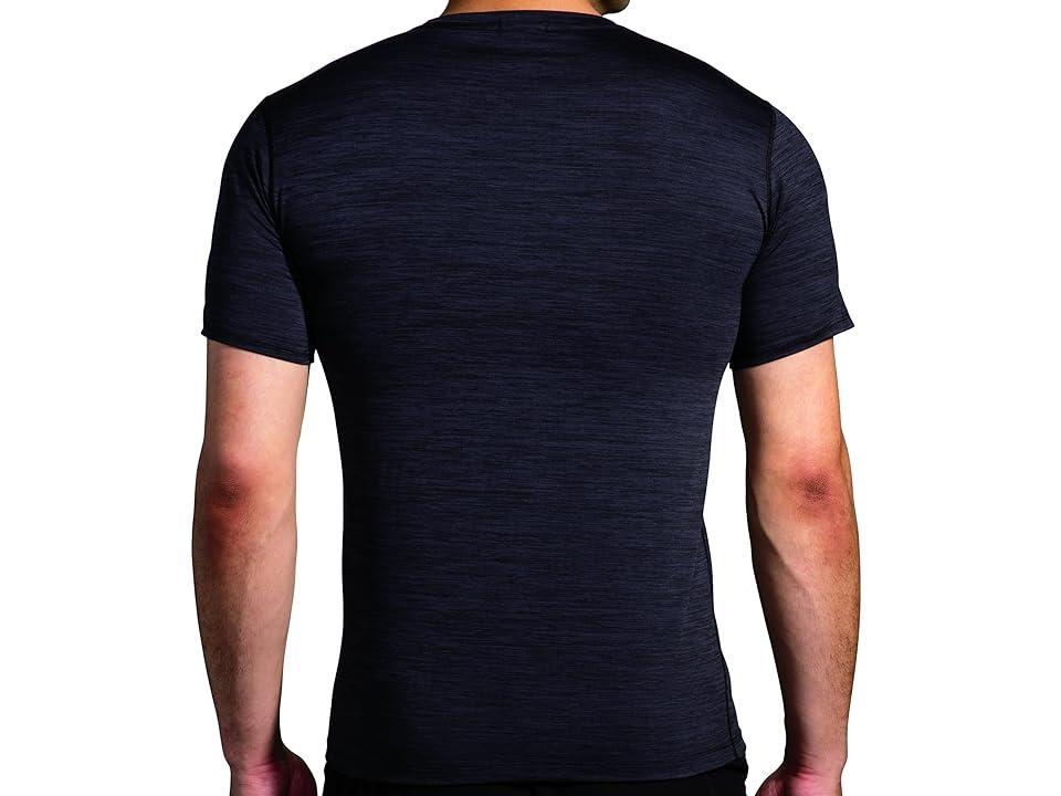 Brooks Luxe Short Sleeve (Heather Charcoal) Men's Clothing Product Image