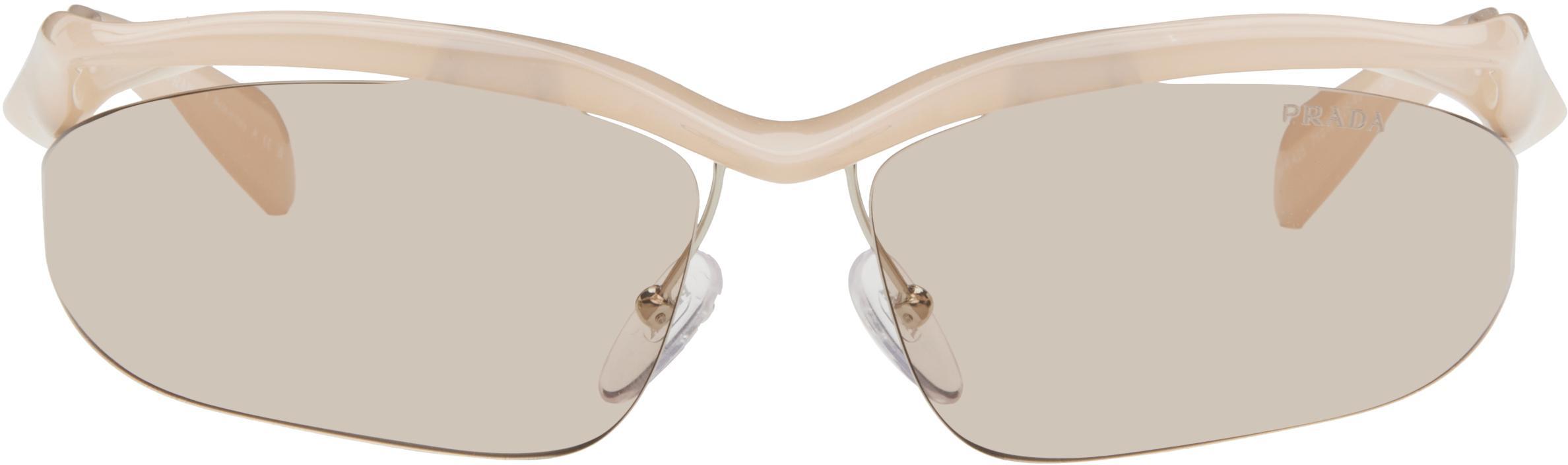 PRADA Pink Twisted Frame Sunglasses In 0pr A25s Product Image