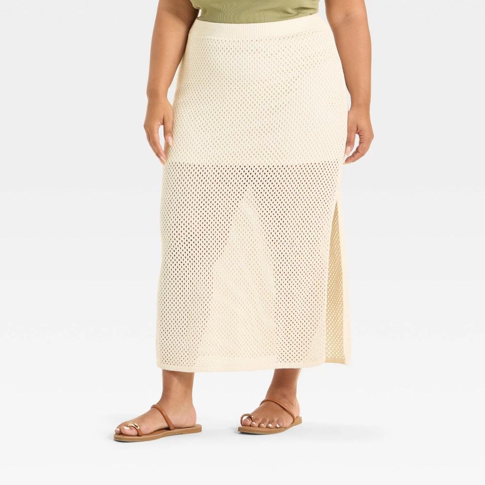 Women's Maxi Sweater Skirt - Universal Thread™ Cream Product Image