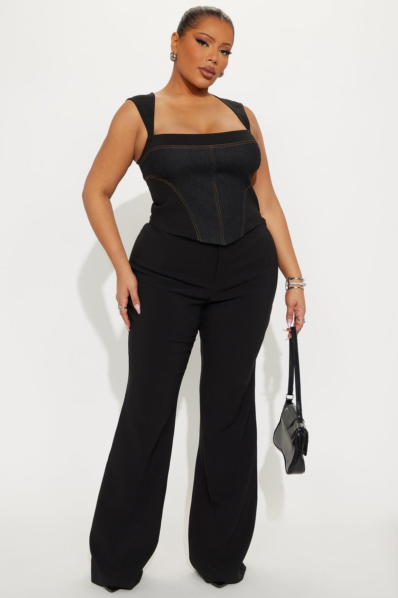 Pamela Flare Leg Pant Set - Black Product Image