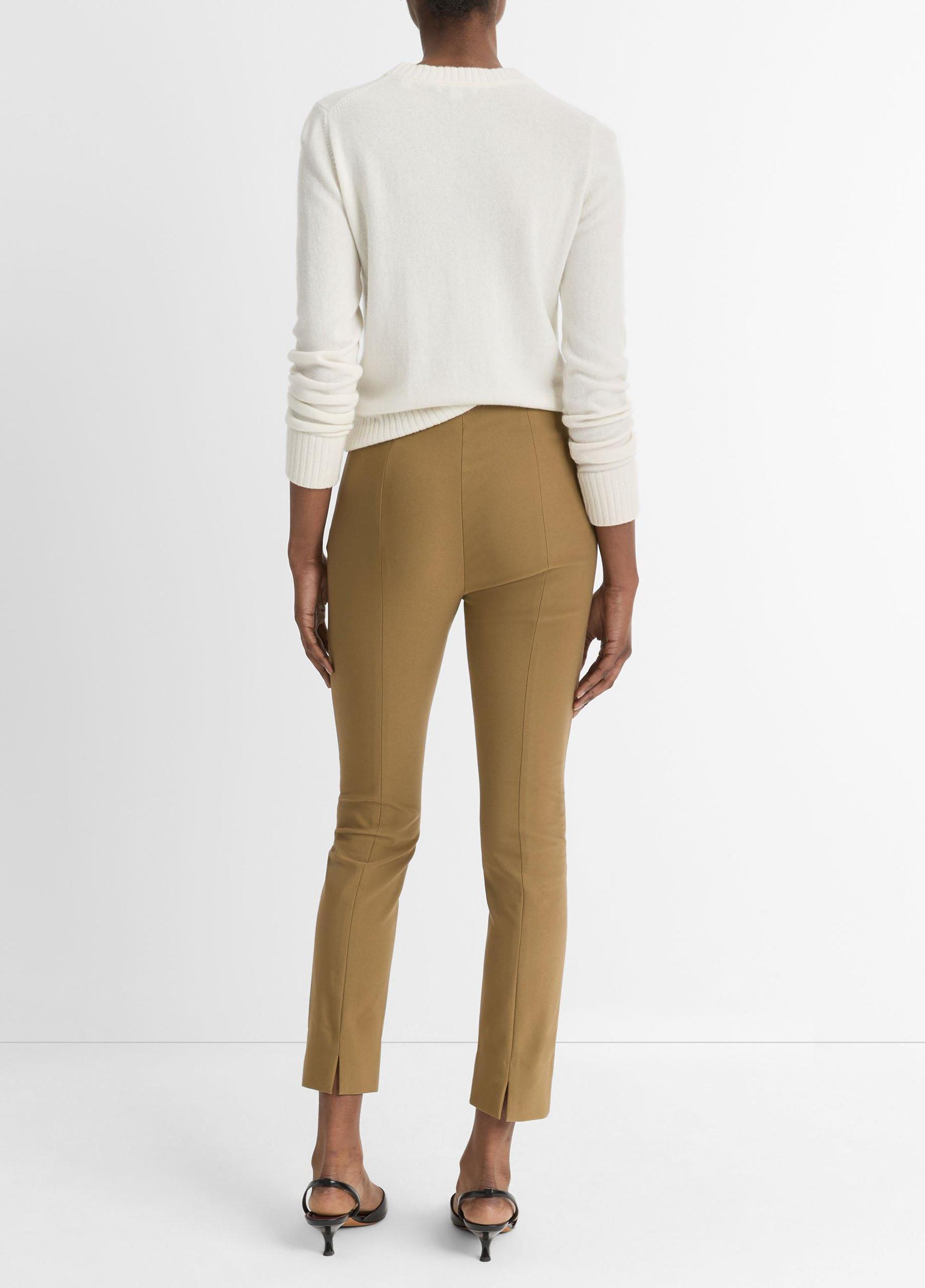 Womens Italian Cotton-Blend Stitch-Front Seam Legging, Oak Wood, Size XXS Vince Product Image