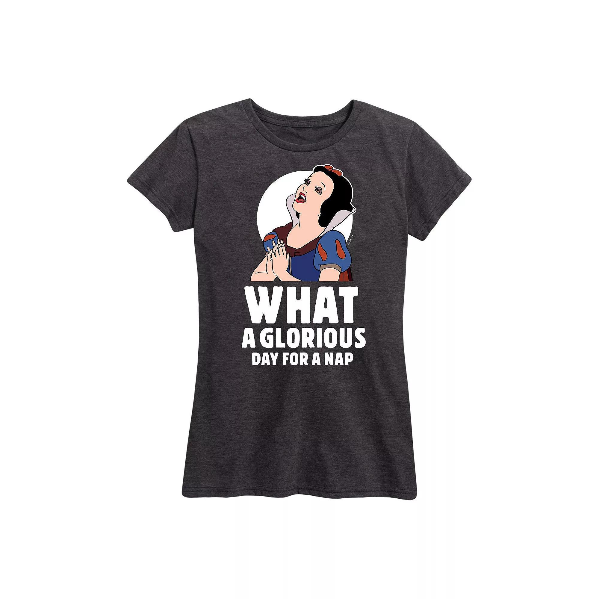 Disney Princess Snow White Womens Nap Graphic Tee, Girls Heather Grey Product Image