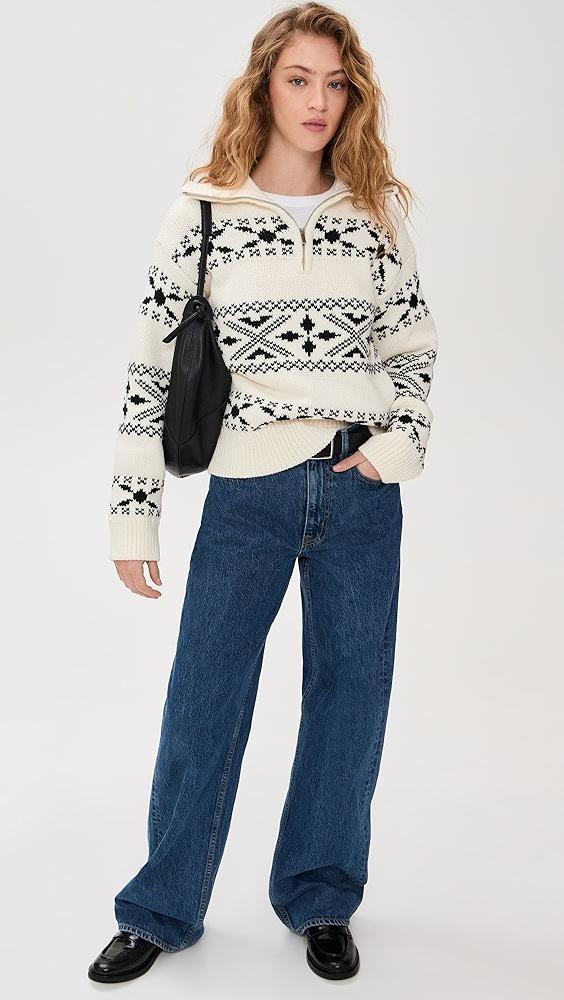 English Factory Motif Zip Up Sweater | Shopbop Product Image