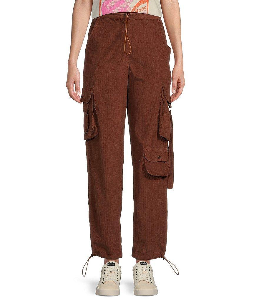 Angie Corduroy Solid Cargo Pants Product Image