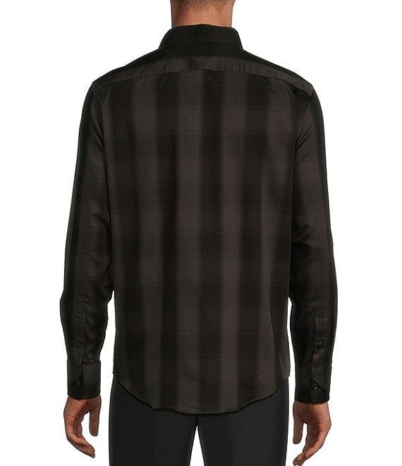 Murano Slim Fit Buffalo Plaid Sateen Long Sleeve Woven Shirt Product Image