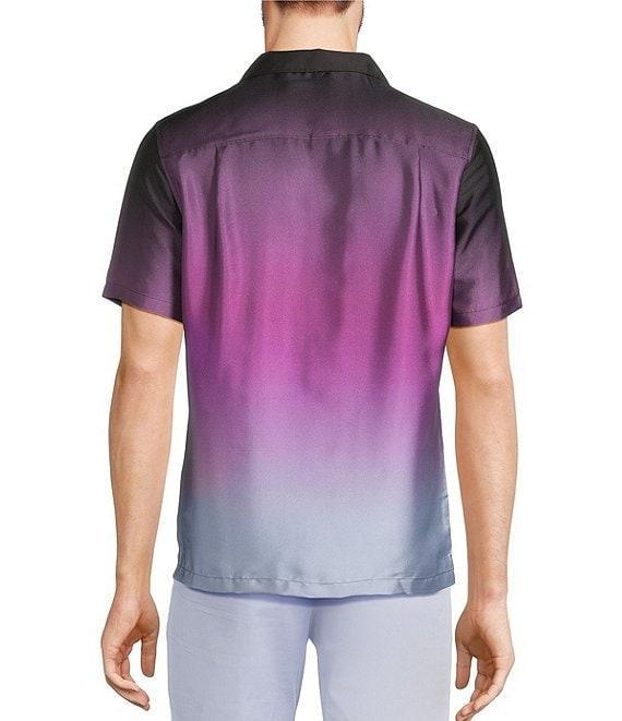 Murano Interdimensional Collection Slim Fit Ombre UFO Print Short Sleeve Woven Camp Shirt Product Image
