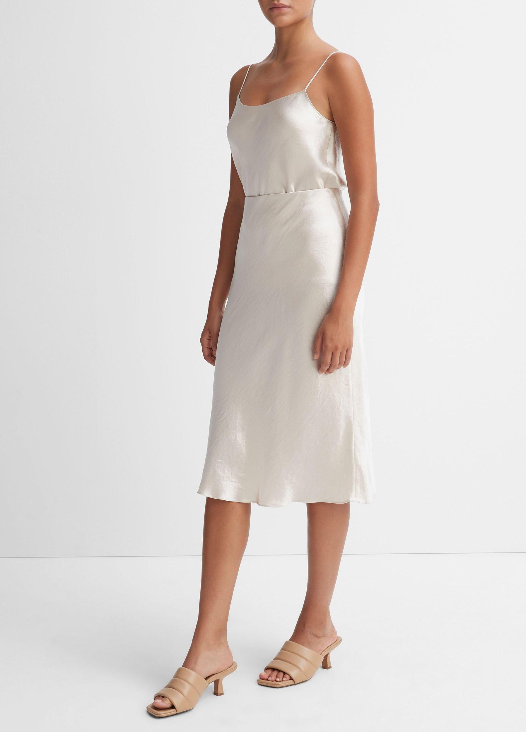 Womens Satin Slip Skirt, Champagne, Size S Vince Product Image