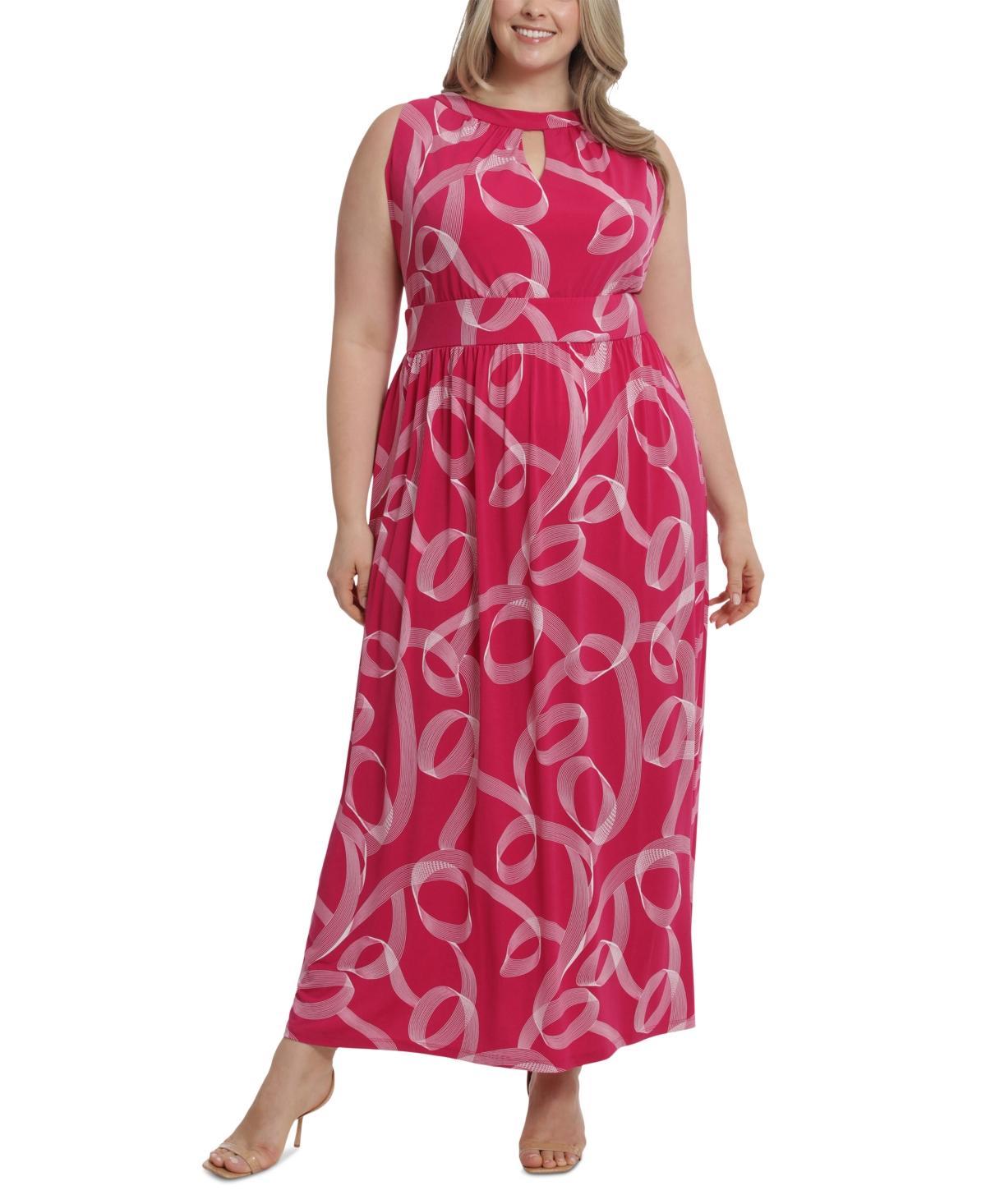 Plus Size London Times Halter Maxi Dress, Womens Product Image