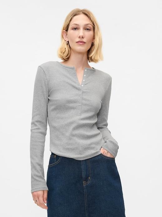 Modern Rib Henley T-Shirt Product Image