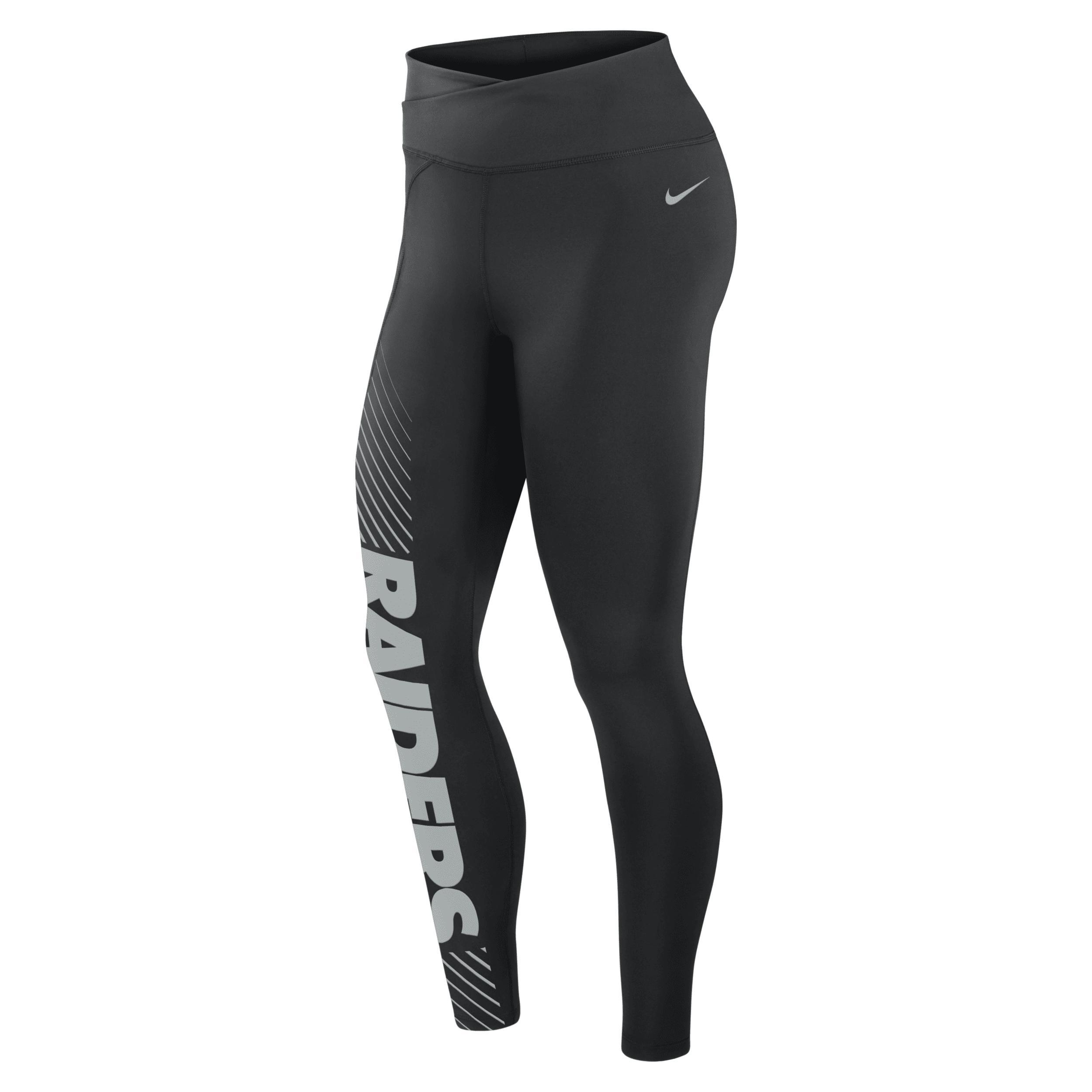 Women's Nike Black Dallas Cowboys Yard Line Crossover Leggings, Size: XS Product Image