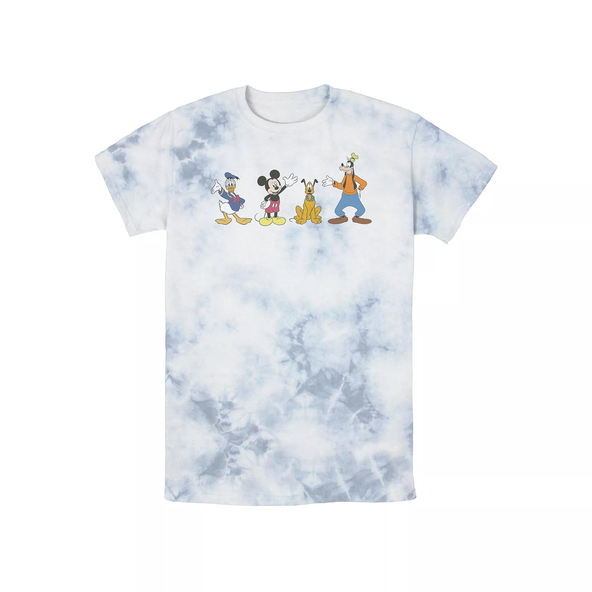 Disney's Mickey Mouse & Friends Men's Line Up Waving Hello Wash Tee, Size: Medium, Black Grey Product Image