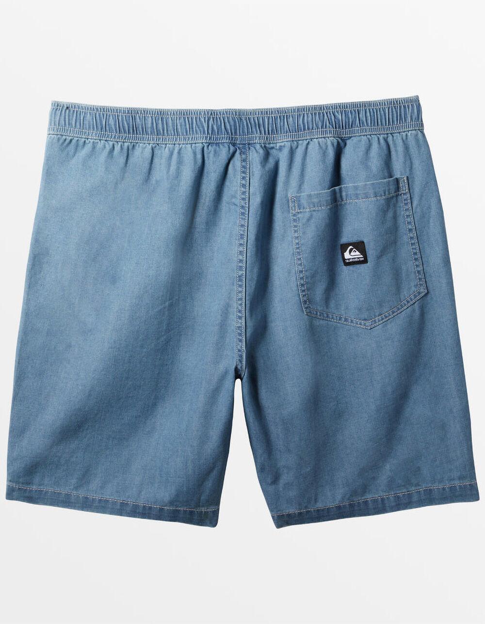 QUIKSILVER Taxer Mens Elastic Waist Denim Shorts - STONE WASH Product Image