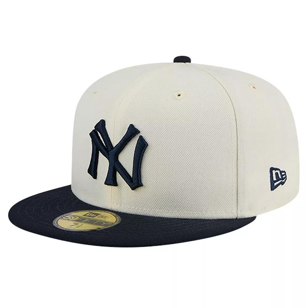 Men's New Era Cream Chicago Cubs Evergreen Chrome 59FIFTY Fitted Hat, Size: 8, Beige Product Image