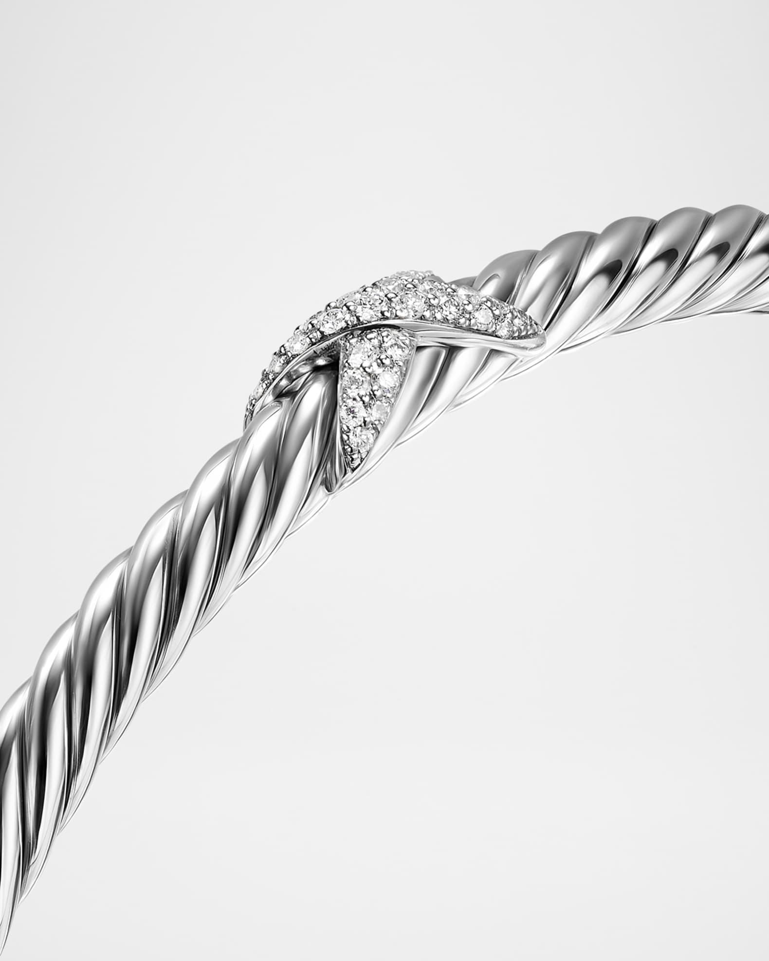 Cable Flex Center Station X Bracelet with Diamonds in Silver, 4mm Product Image
