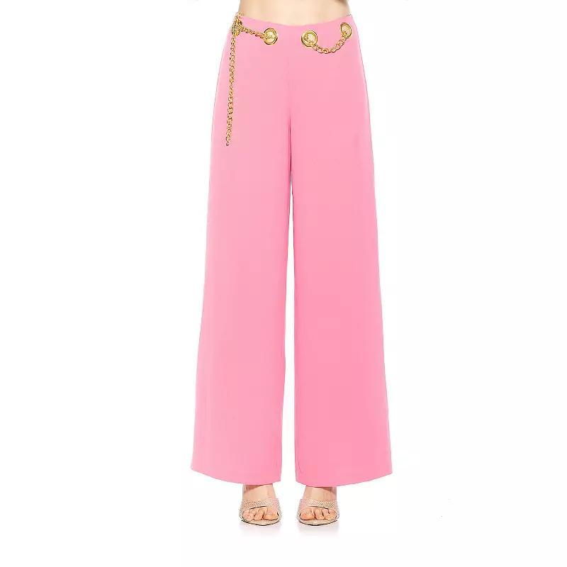 Women's ALEXIA ADMOR Cassie Wide Leg Mid Rise Pants, Size: 10, Brown Product Image