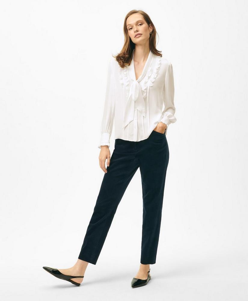 Slim Pants in Velvet Cotton Blend Product Image