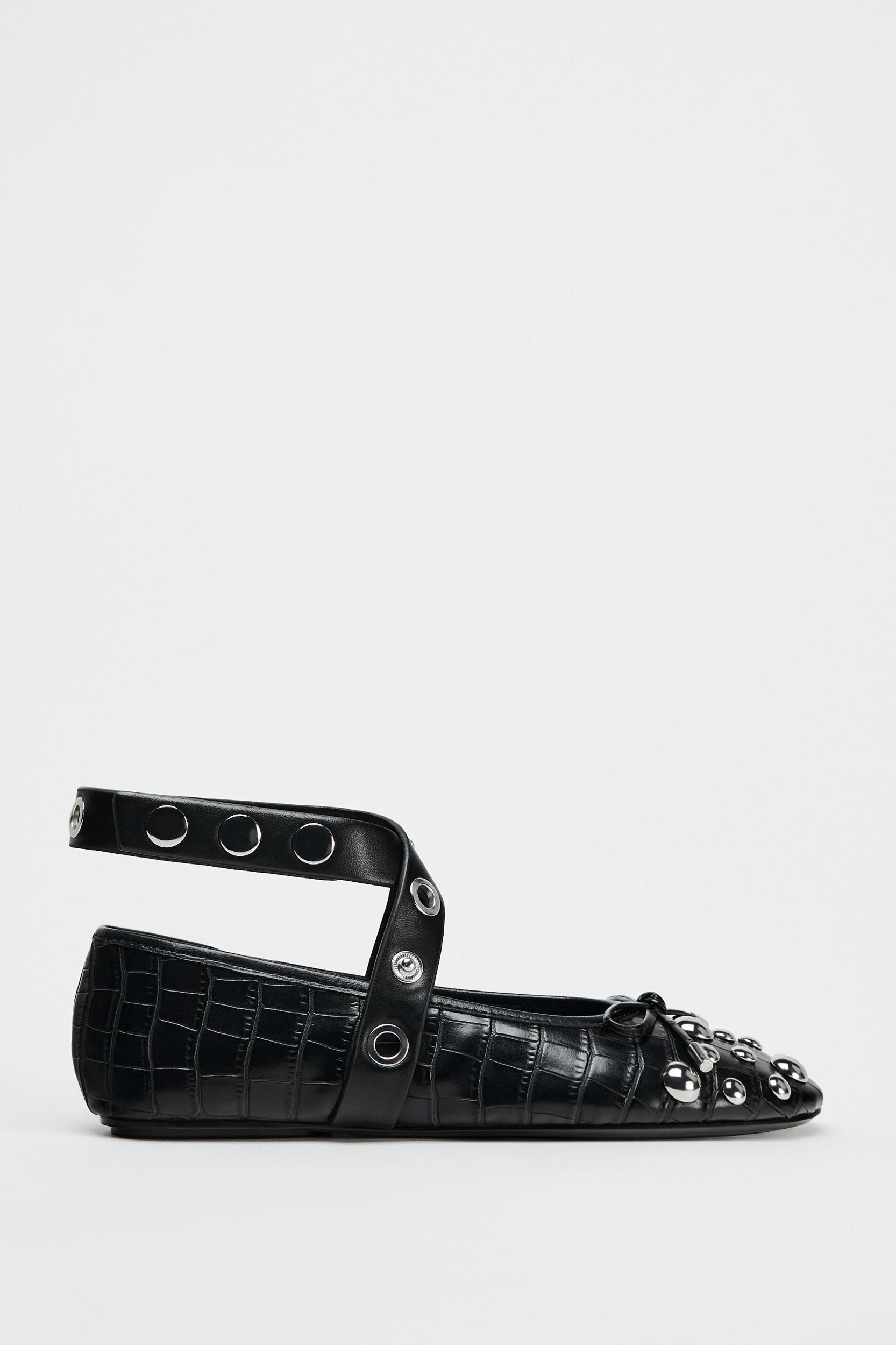 TEXTURED STUDDED MARY JANES Product Image