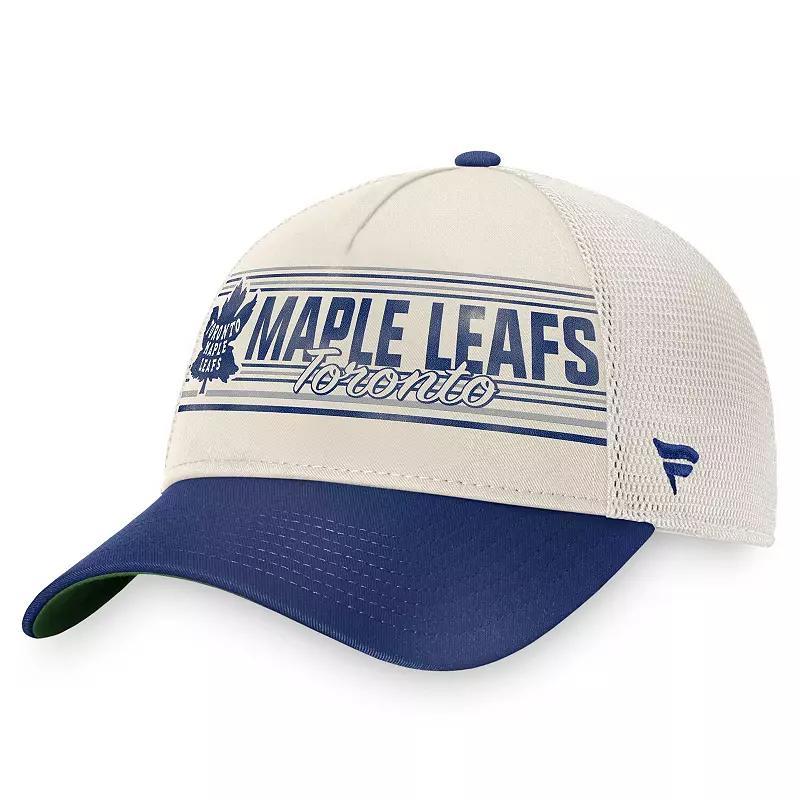 Mens Fanatics Branded Khaki/Blue Toronto Maple Leafs True Classic Retro Trucker Snapback Hat Product Image