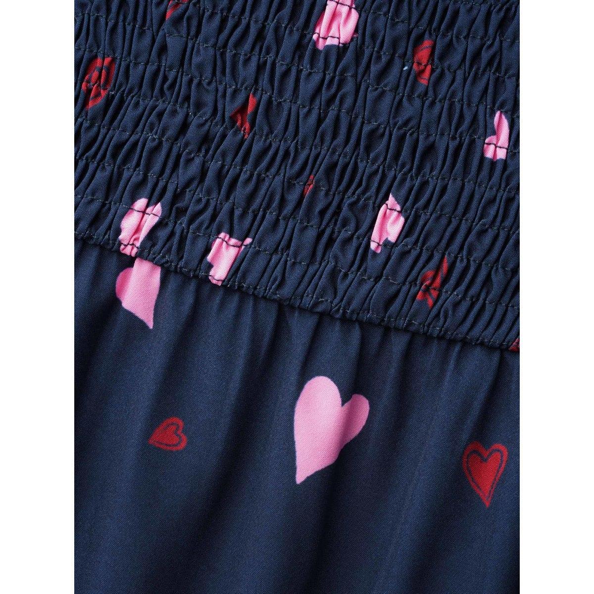 Plus Size Square Neck Shirred Hearts Midi Dress Indigo Women Elegant Shirred Square Neck Long Sleeve Curvy BloomChic 14-16/1X Product Image