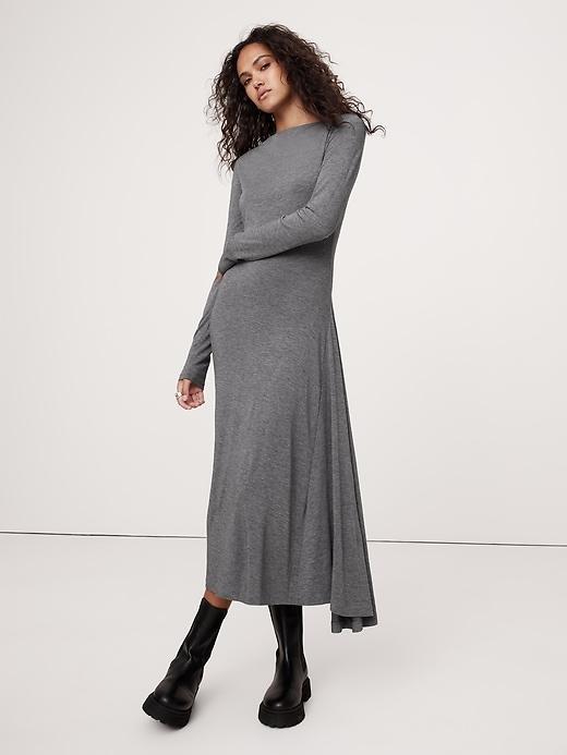 Wool-Blend Asymmetric Midi Dress Product Image