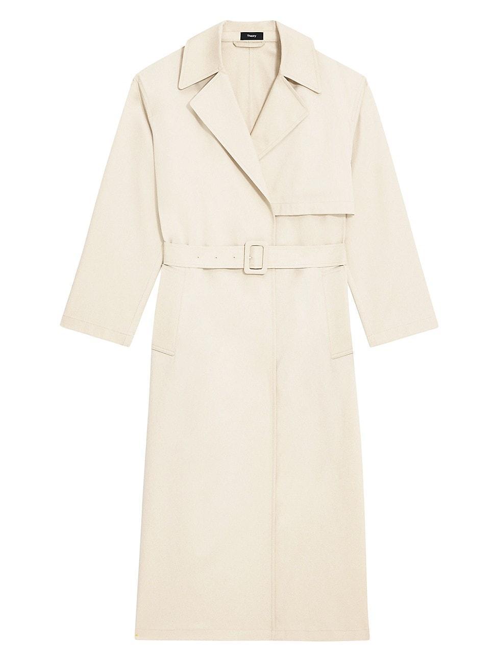 Single-Breasted Wrap Trench Coat Product Image