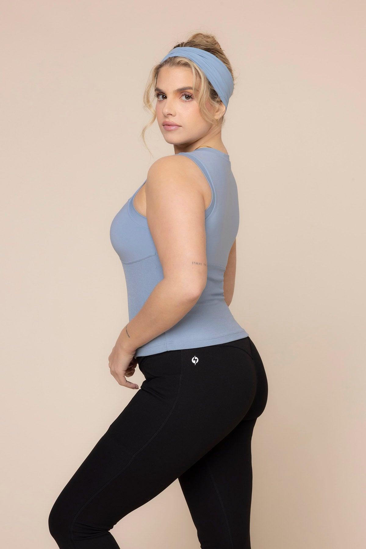 Peekaboo Crew Tank - Blue Storm Product Image