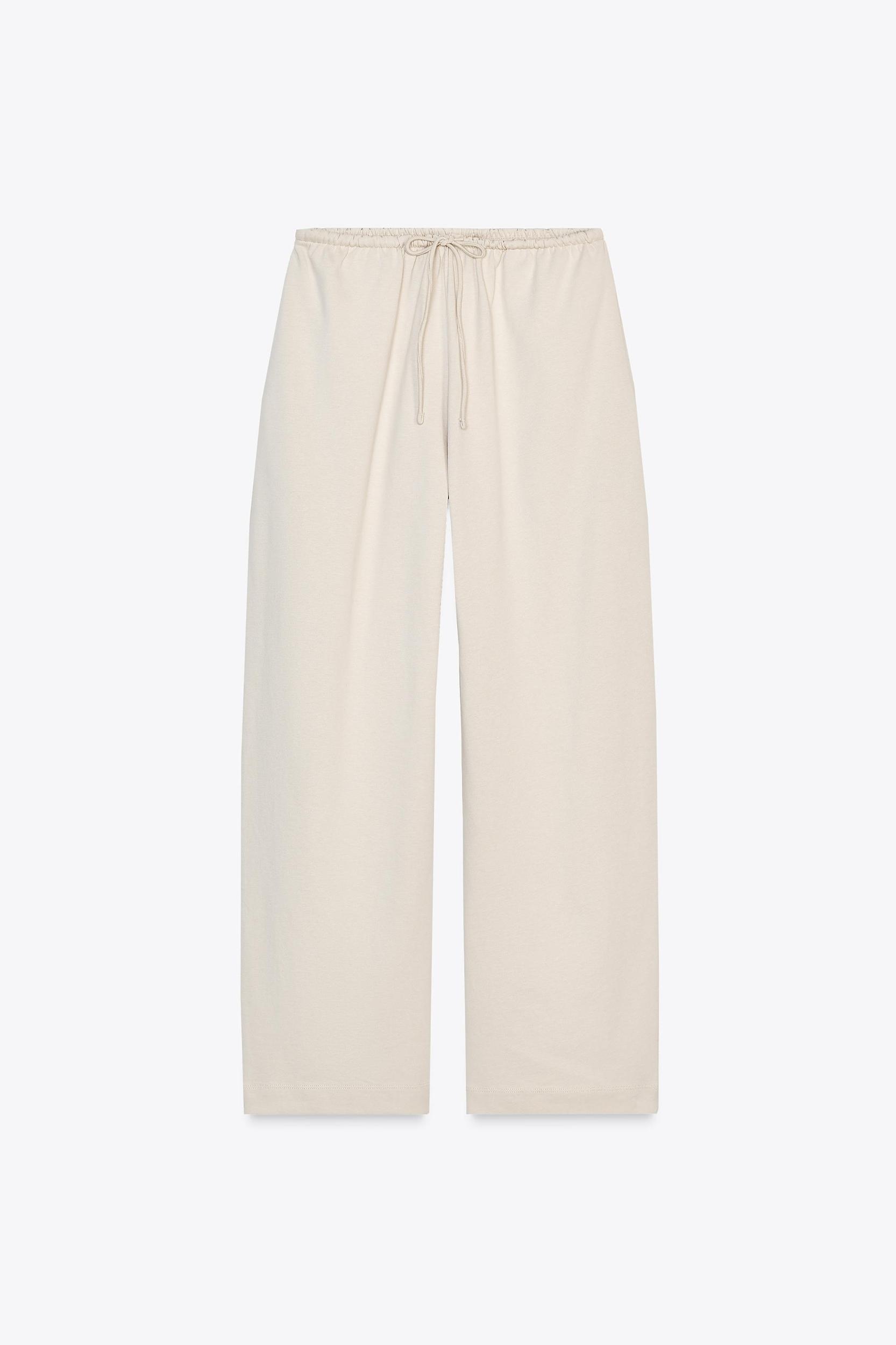 HEAVY COTTON WIDE LEG PANTS Product Image