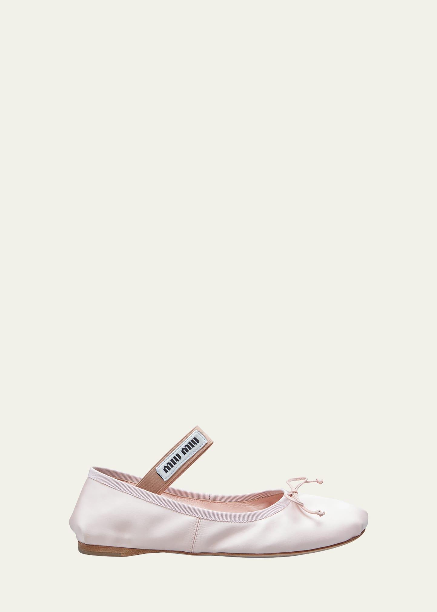 Satin Bow Ballerina Flats Product Image
