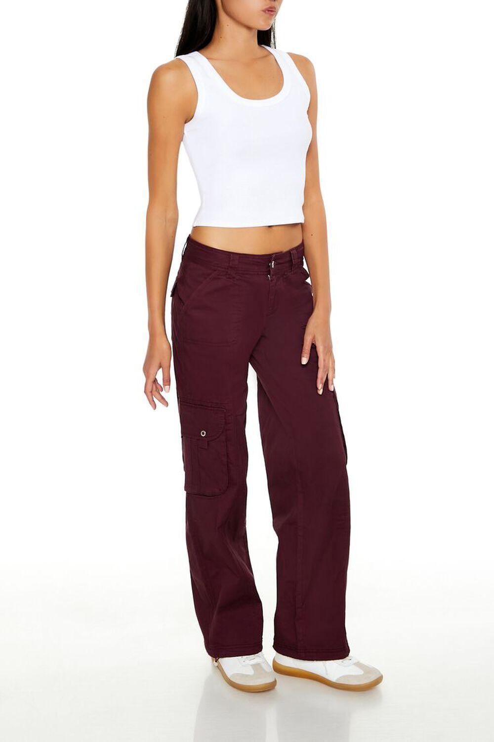 Low-Rise Straight-Leg Cargo Pants | Forever 21 Product Image