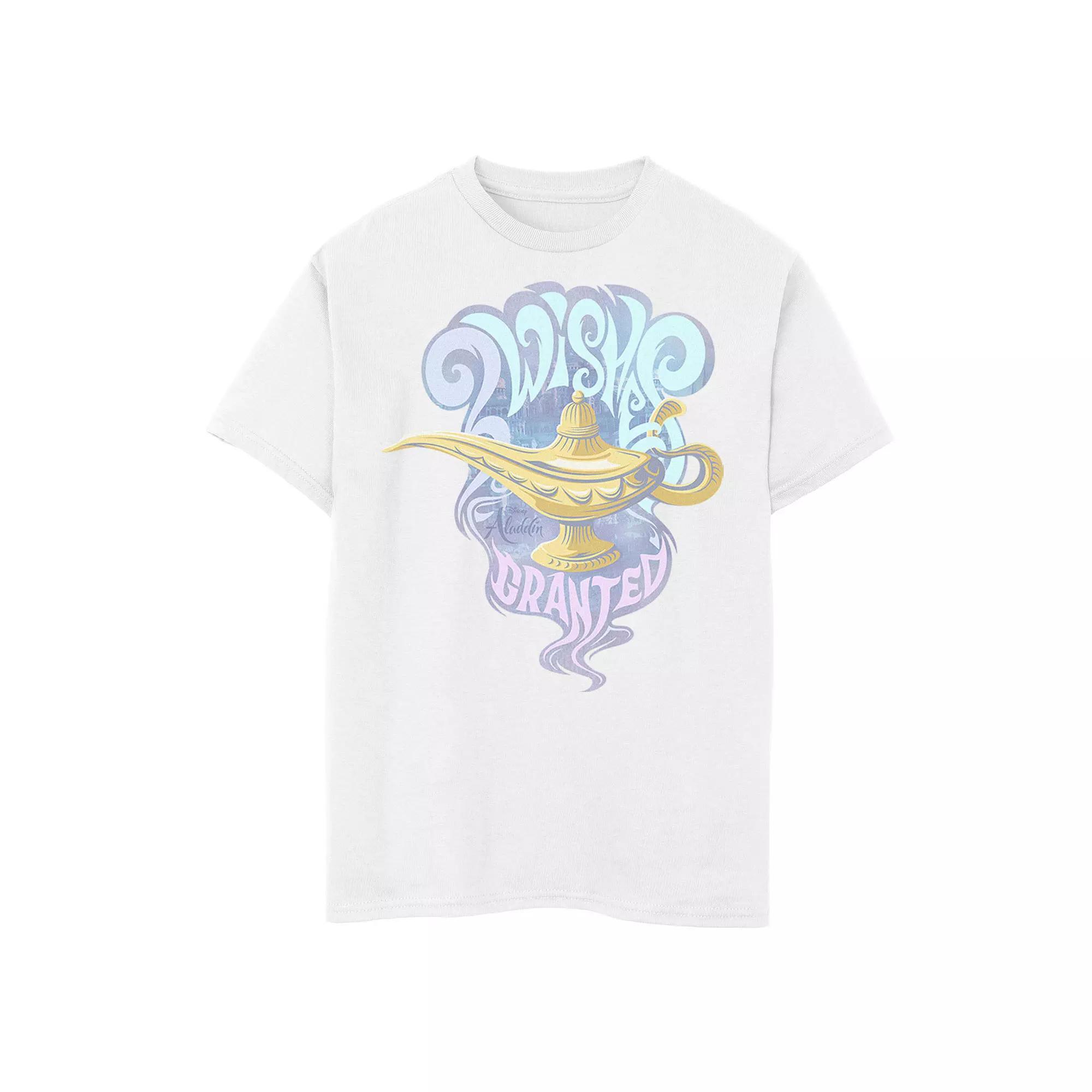 Disney's Aladdin Boys 8-20 Live Action Wishes Granted Genie Lamp Graphic Tee, Boy's, Size: Large, Black Product Image