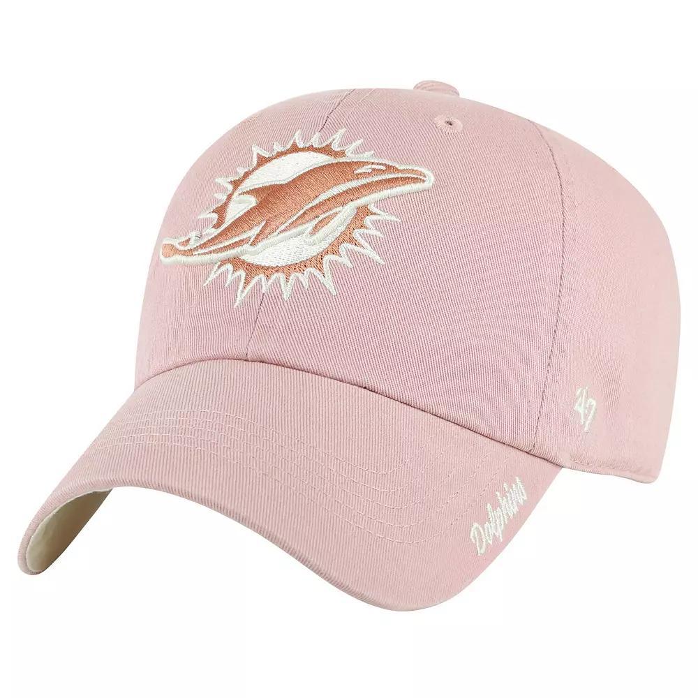 Womens 47 Miami Dolphins Ballpark Cheer Dusty Rose Clean Up Adjustable Hat Product Image