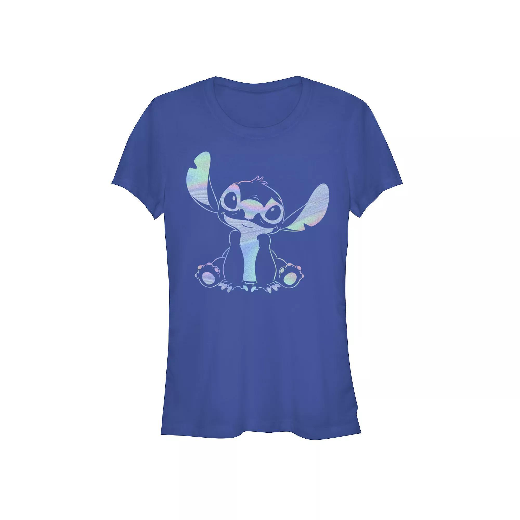 Disney's Lilo & Stitch Women's Holographic Stitch Tee, Girl's, Size: Large, Royal Product Image
