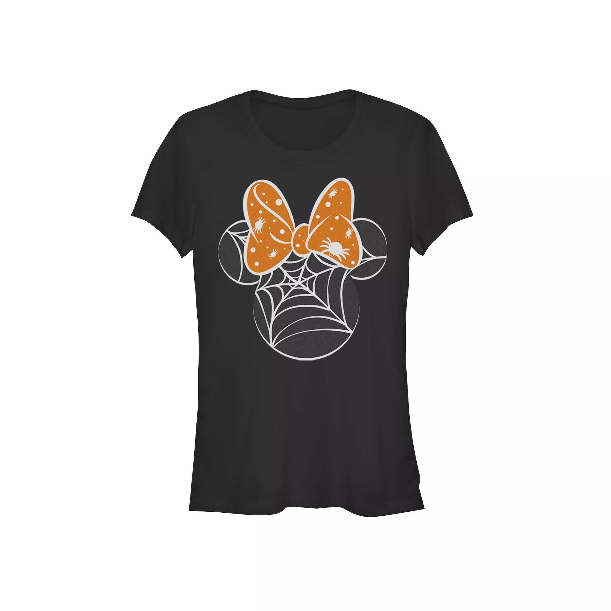 Disney's Minnie Mouse Spiders And Webs Juniors' Fitted Graphic Tee, Girl's, Size: Small, Black Product Image