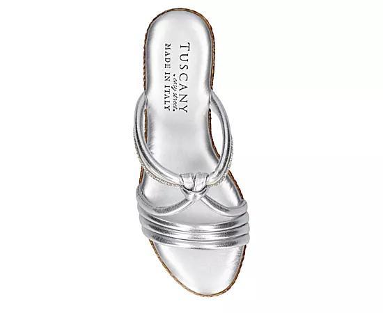 Easy Street Elvera Tuscany Women's Wedge Sandals, Size: 7.5, Silver Product Image