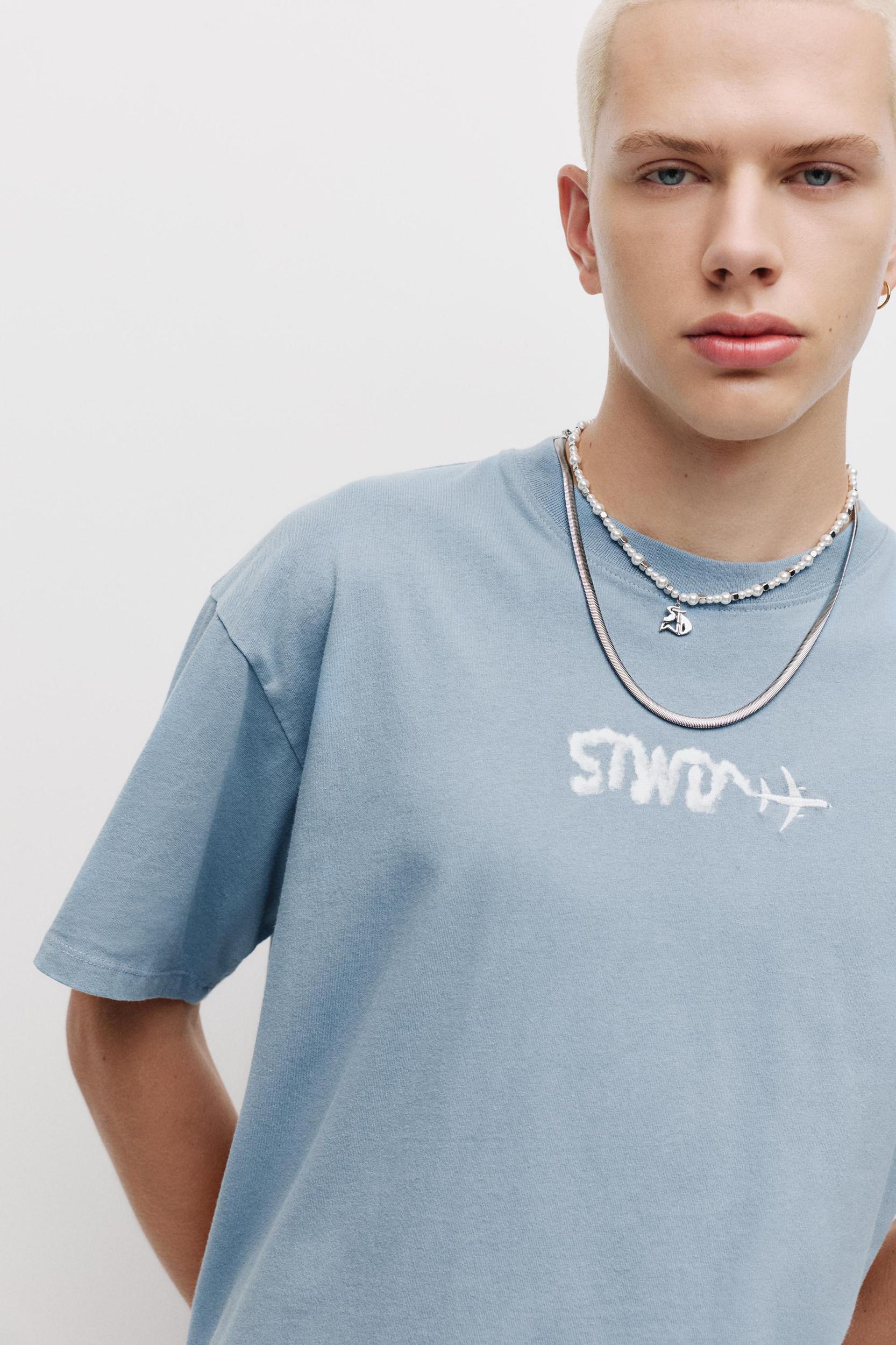 STWD T-shirt with plane cloud print Product Image