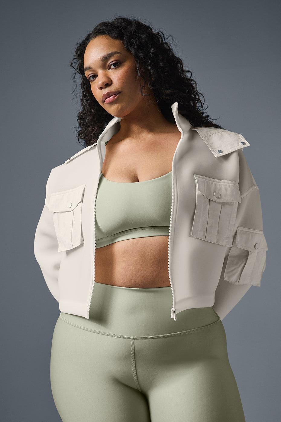 Cropped Engage Cargo Parka - Ivory Female Product Image