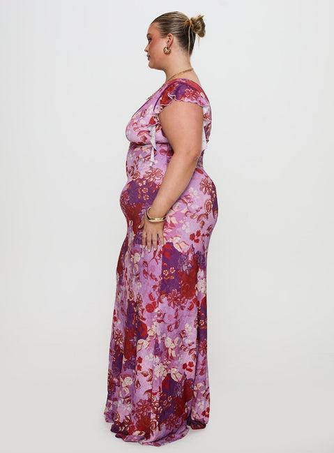 Soleila Maxi Dress Purple Multi Curve Product Image