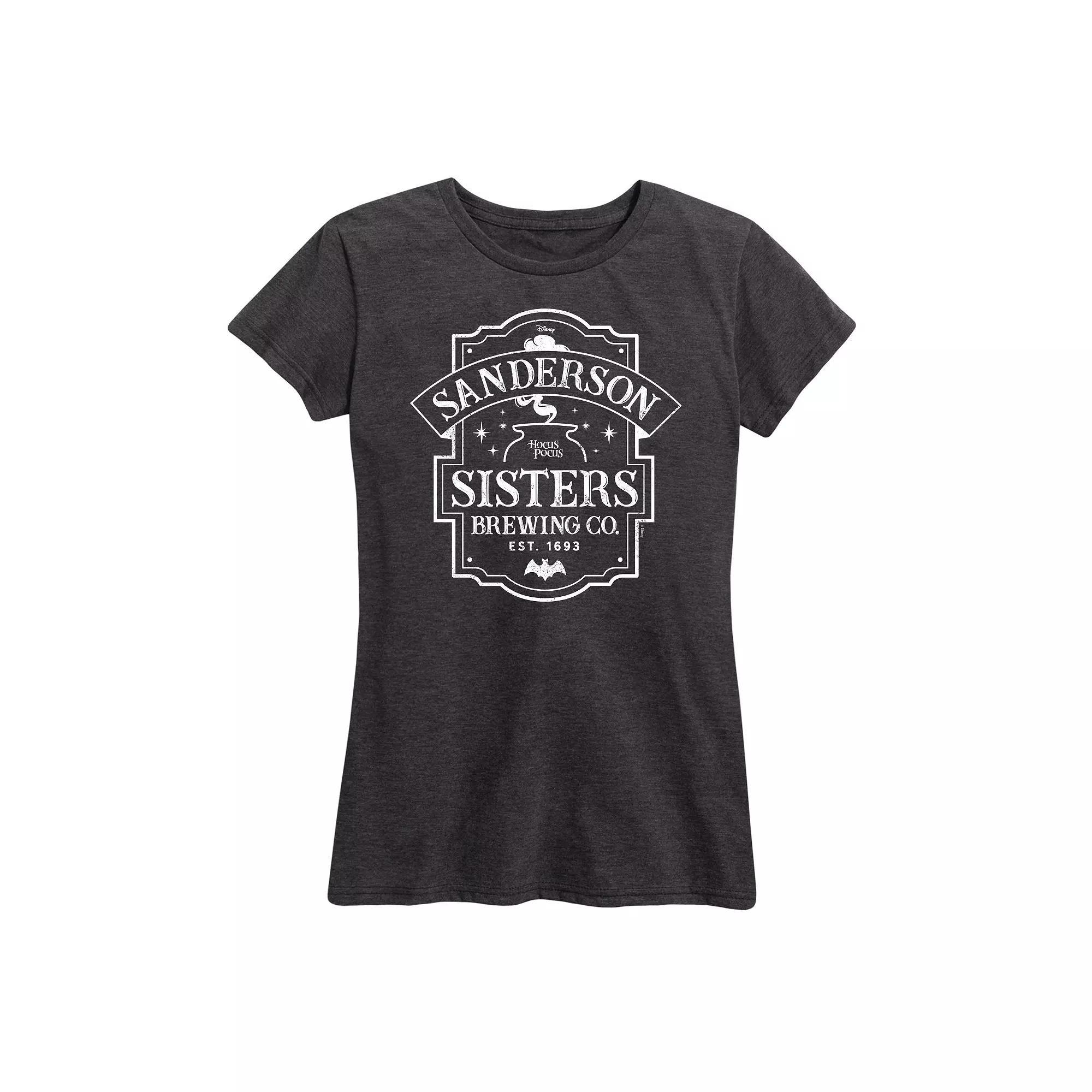 Disney's Hocus Pocus Women's Sanderson Sign Graphic Tee, Girl's, Size: Medium, Gray Product Image
