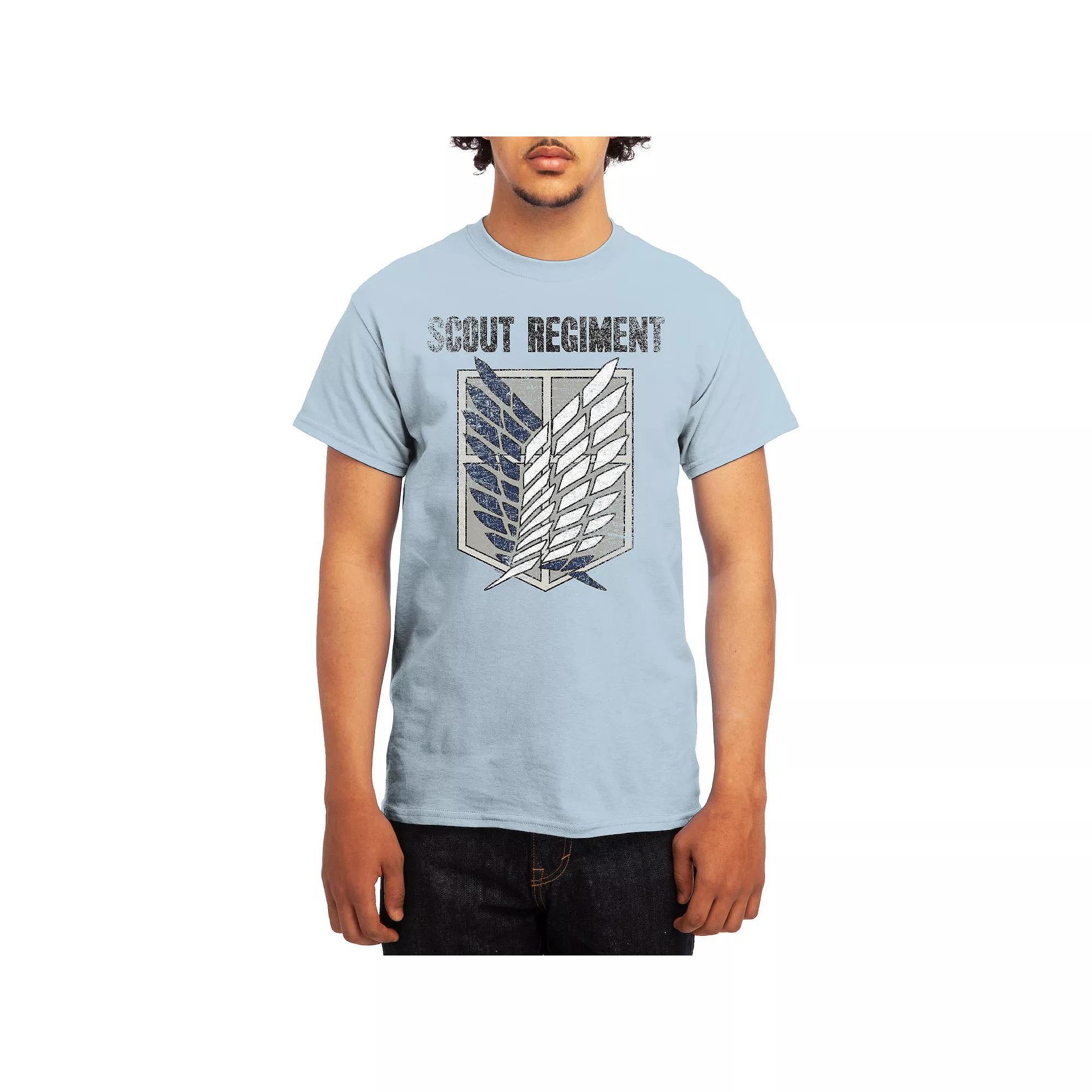 Men's Attack on Titan Distressed Survey Corps Emblem Tee, Boy's, Size: Medium, Blue Product Image