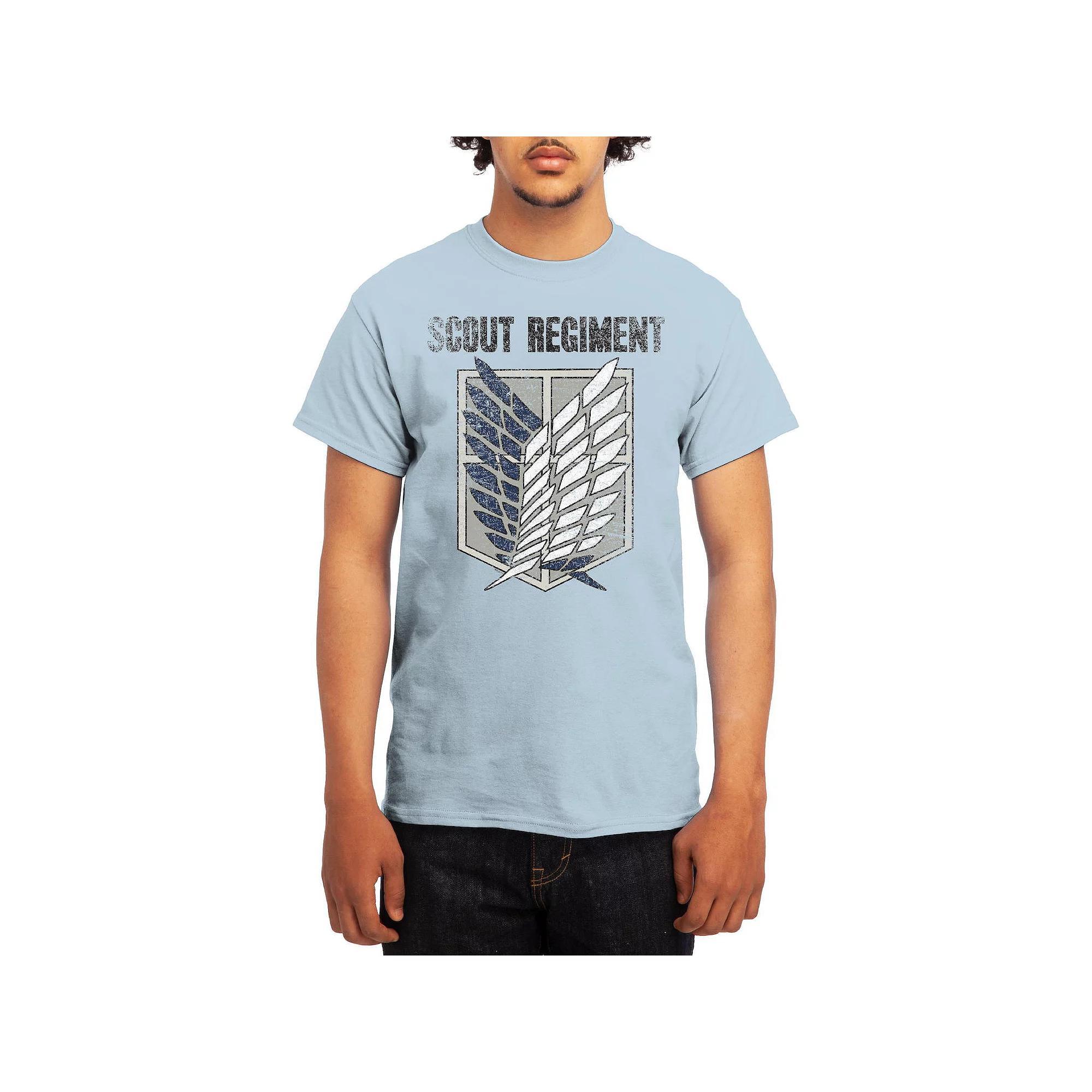 Men's Attack on Titan Distressed Survey Corps Emblem Tee, Boy's, Size: Medium, Blue Product Image