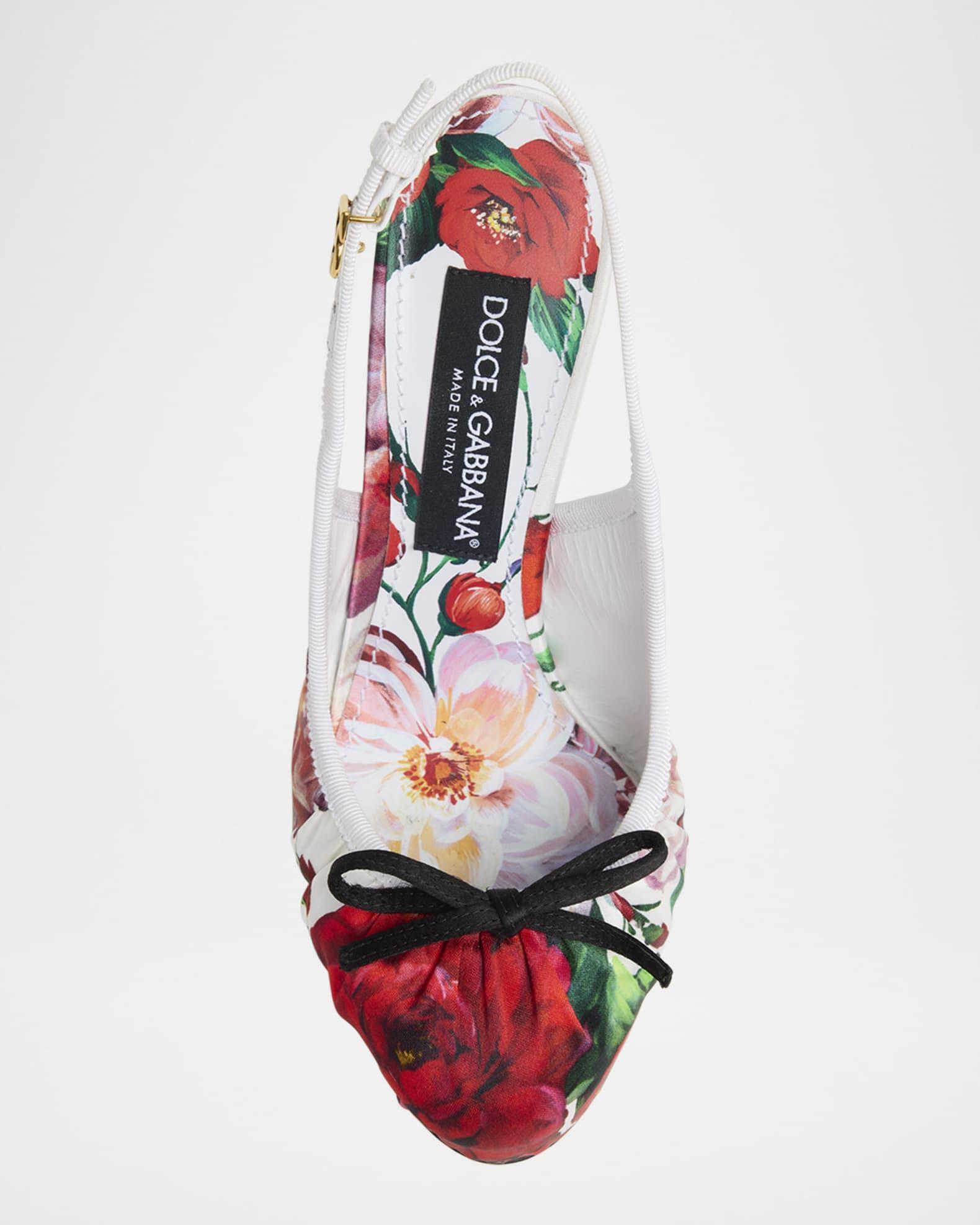 Slingback Floral Ballerina Stiletto Pumps Product Image