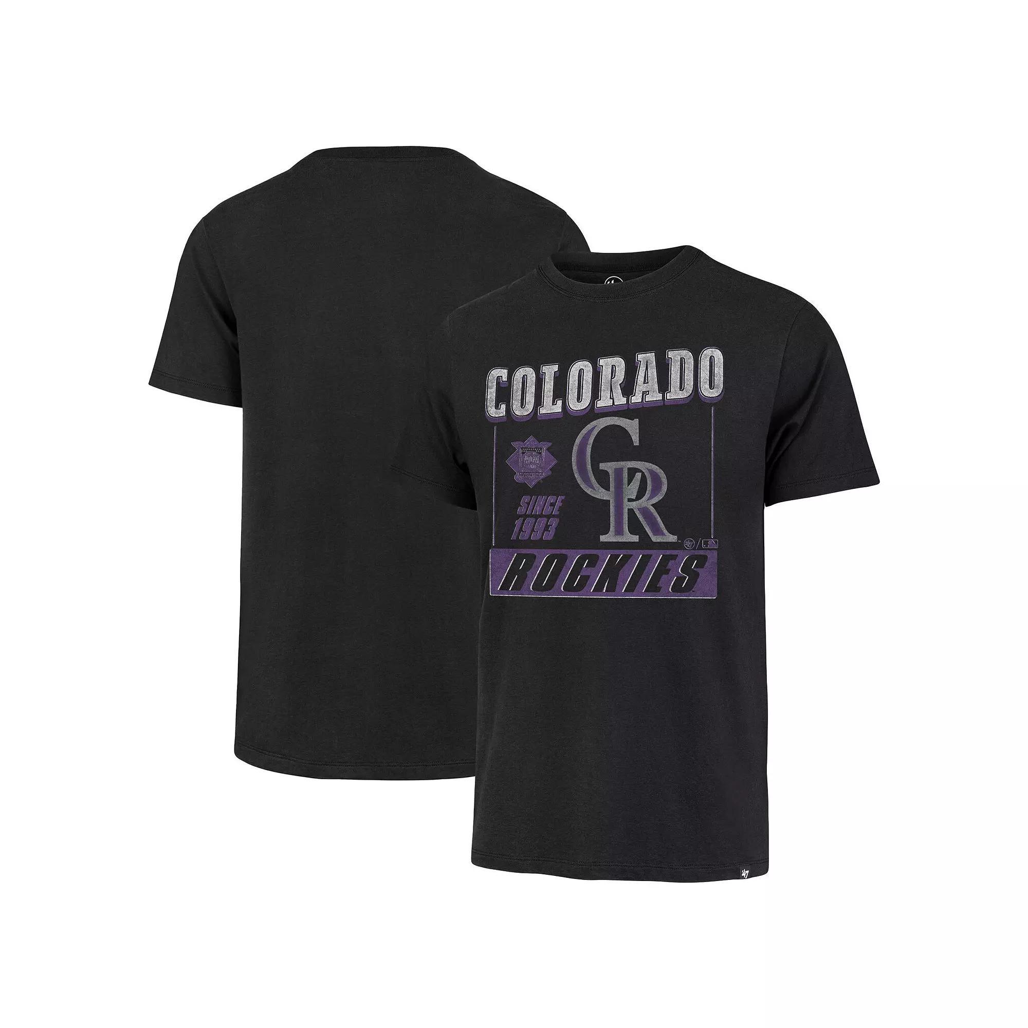 Men's '47 Black Colorado Rockies Outlast Franklin T-Shirt, Size: Medium Product Image
