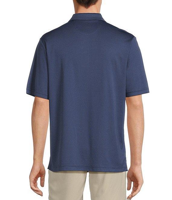 Roundtree & Yorke Big & Tall Performance Dash Short Sleeve Jacquard Polo Shirt Product Image