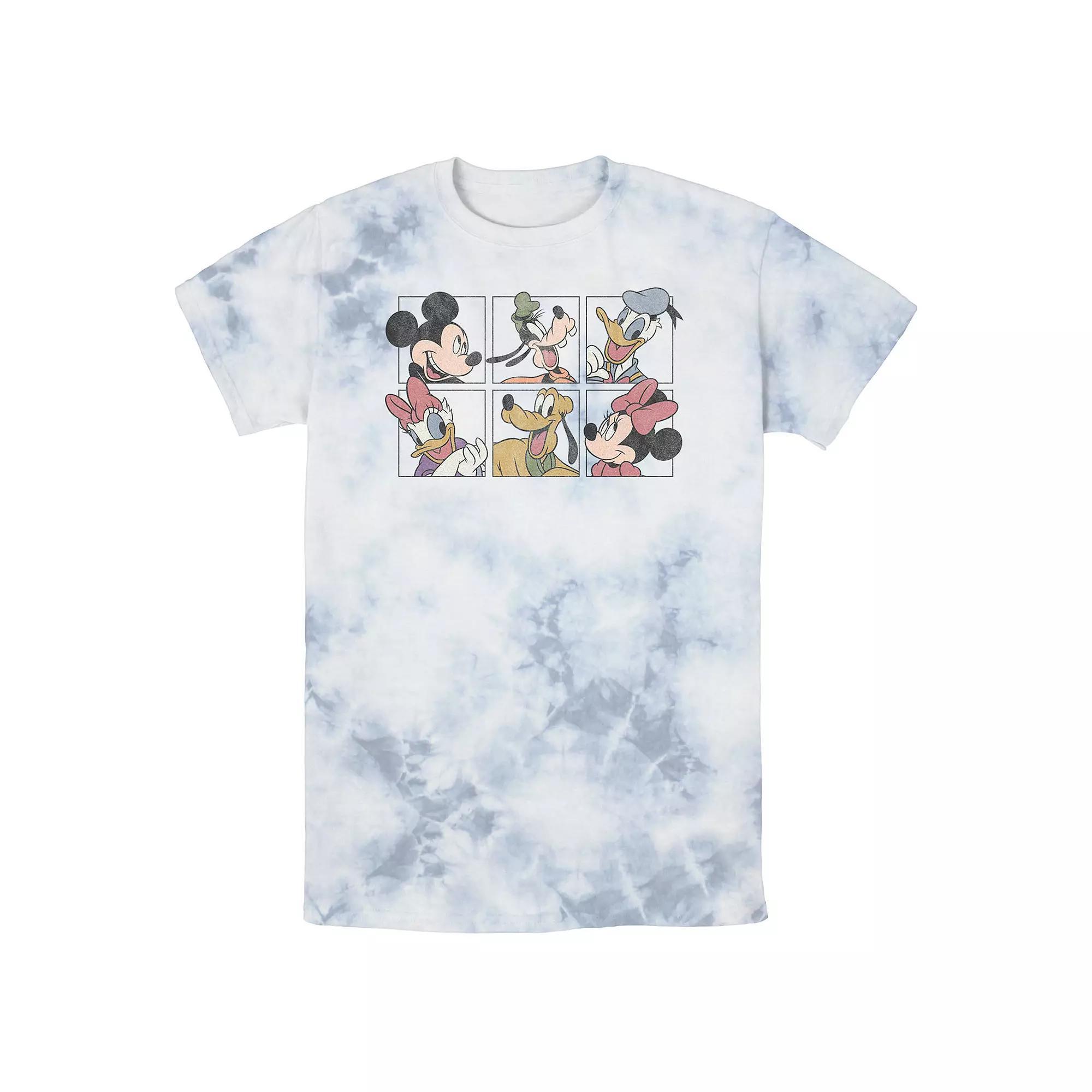 Men's Disney Mickey & Friends Classic Group Box Up Wash Tee, Size: Medium, White Blue Product Image