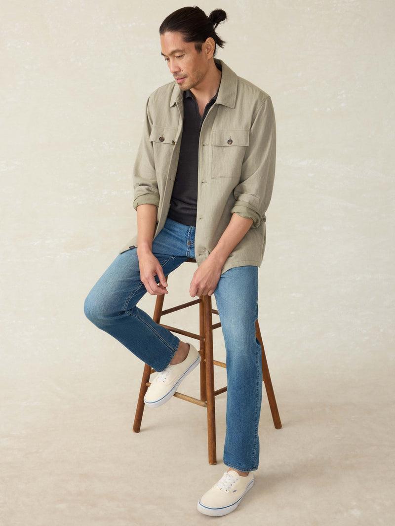 Movement™ Linen Shirt Jacket - Sage Cliff Product Image