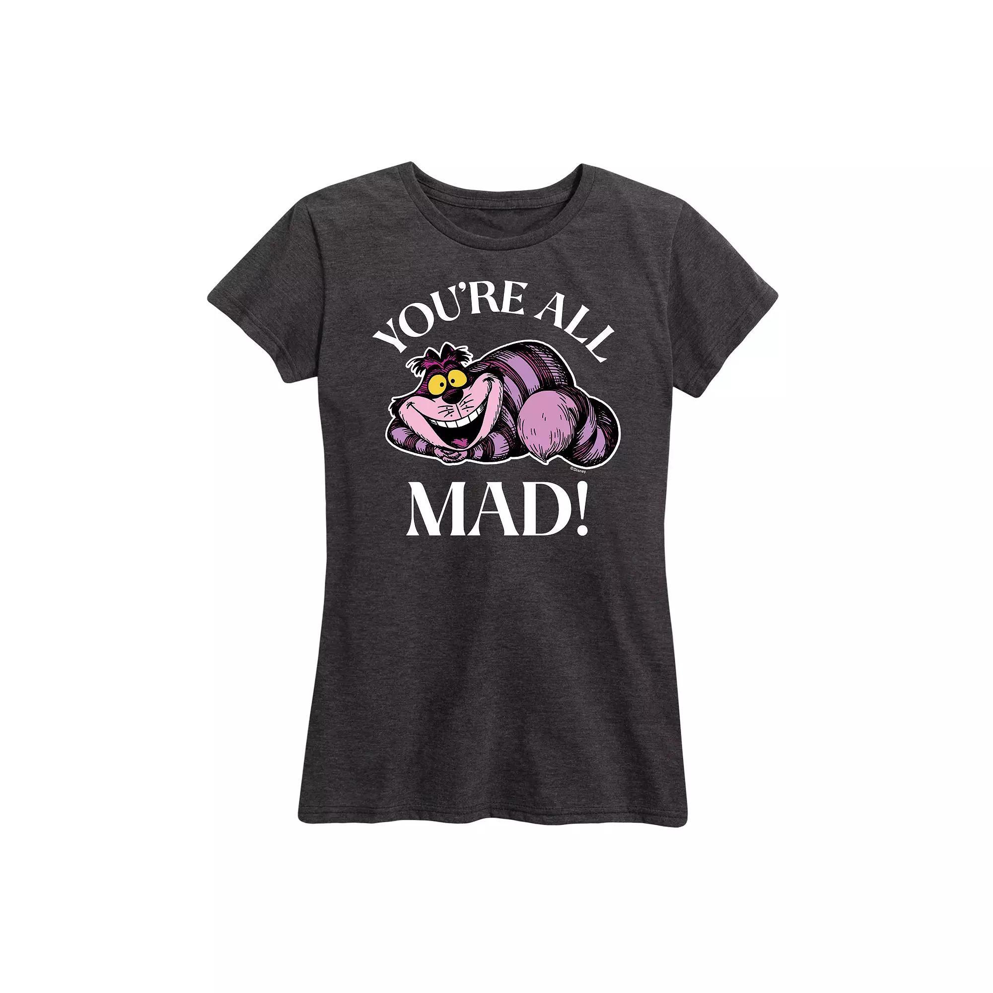 Disney's Alice in Wonderland Women's You're All Mad Graphic Tee, Girl's, Size: Small, Heather Grey Product Image
